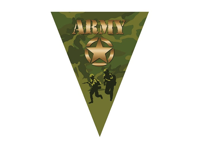 guirlande 10 fanions motif army 5m