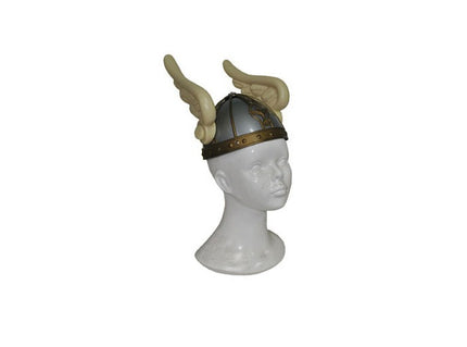casque de gaulois argenté avec 2 ailes
