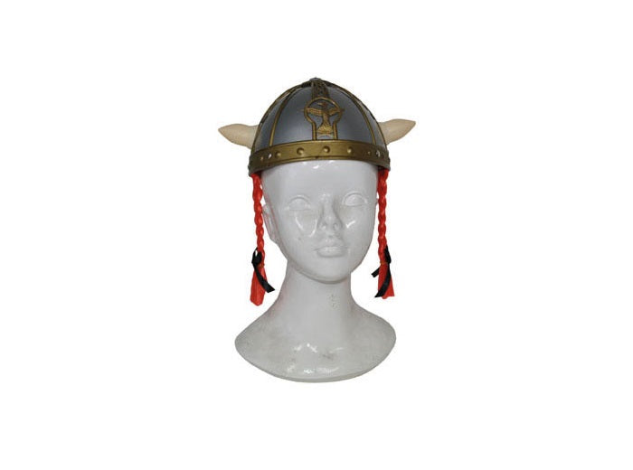casque de gaulois viking avec nattes pour enfant
