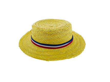 chapeau canotier avec ruban france adulte 32x8cm