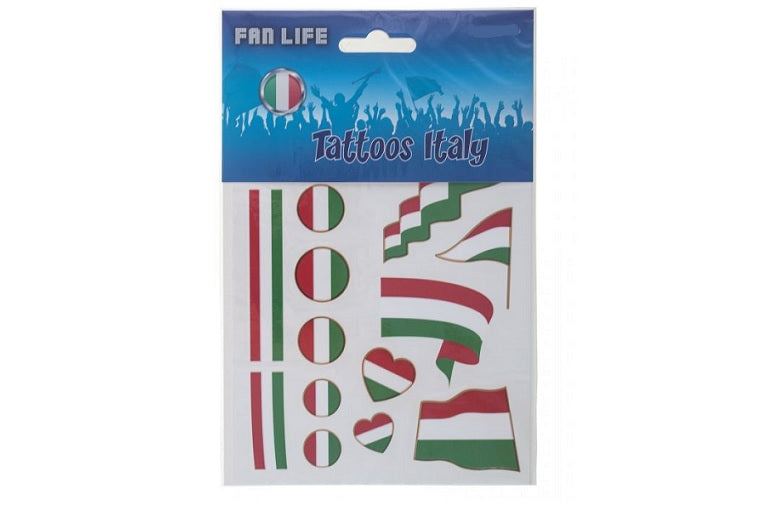lot de 17 tatouages vert blanc rouge italie