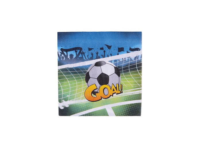 lot de 20 serviettes en papier motif goal 33x33cm