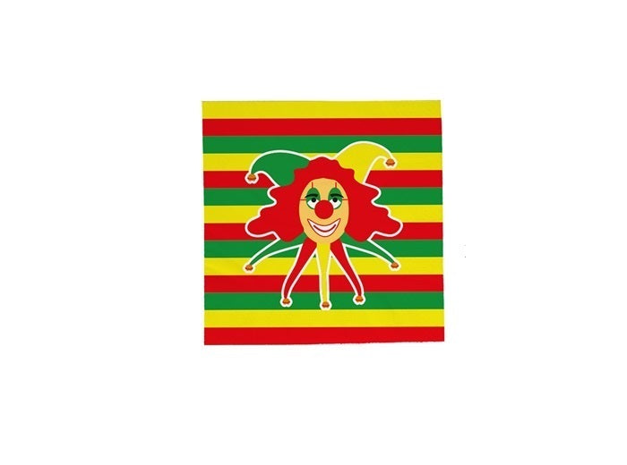 lot de 20 serviettes en papier motif clown 33x33cm