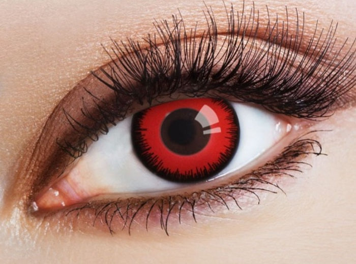 lentilles de contact cosplay démon rouge noir 12 mois