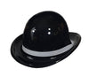 chapeau melon en pvc noir