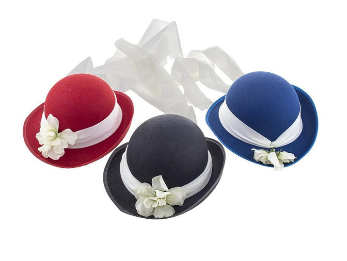 chapeau lady avec fleur et ruban dentelle mix