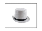 chapeau haut de forme velours blanc 60cm