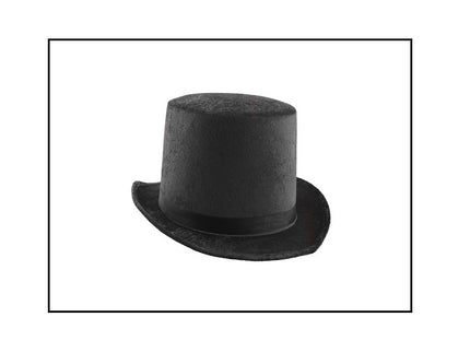 chapeau haut de forme velours noir 60cm