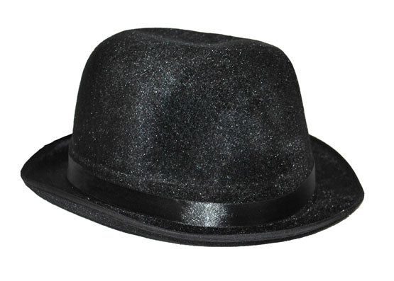 chapeau melon velour bandeau noir