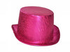 chapeau haut de forme zébré métallisé fuchsia 12cm