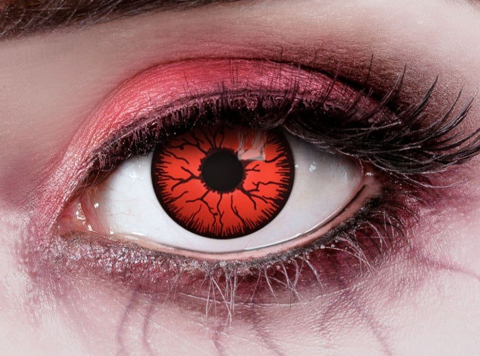 lentilles de contact démon vampire monstre rouge noir 12 mois