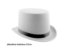 chapeau haut de forme feutrine blanc 57cm