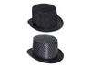 chapeau haut de forme en feutrine à paillettes noir