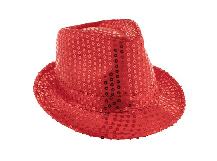 chapeau tribly à sequins rouge 12cm