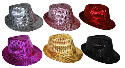 chapeau tribly à sequins rouge