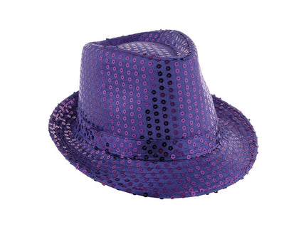 chapeau tribly à sequins violet 12cm