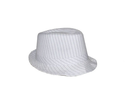 chapeau tribly ska à rayures blanc