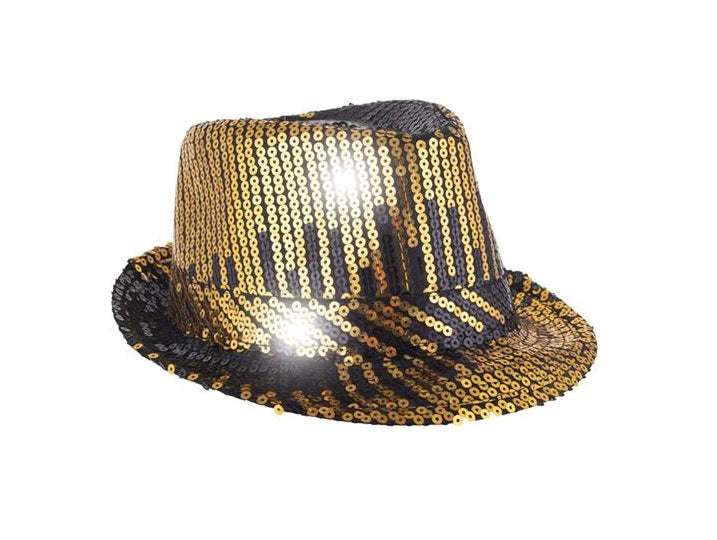 chapeau tribly à sequins or noir