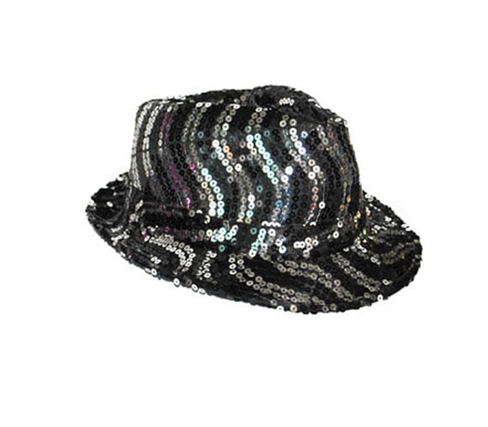 chapeau tribly à sequins ondulés argent