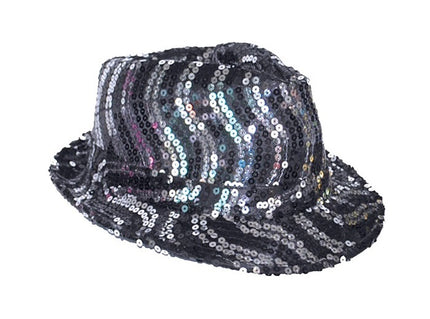 chapeau tribly à sequins ondulés argent 12cm