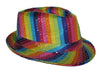 chapeau tribly à sequins multicolore rainbow 12cm