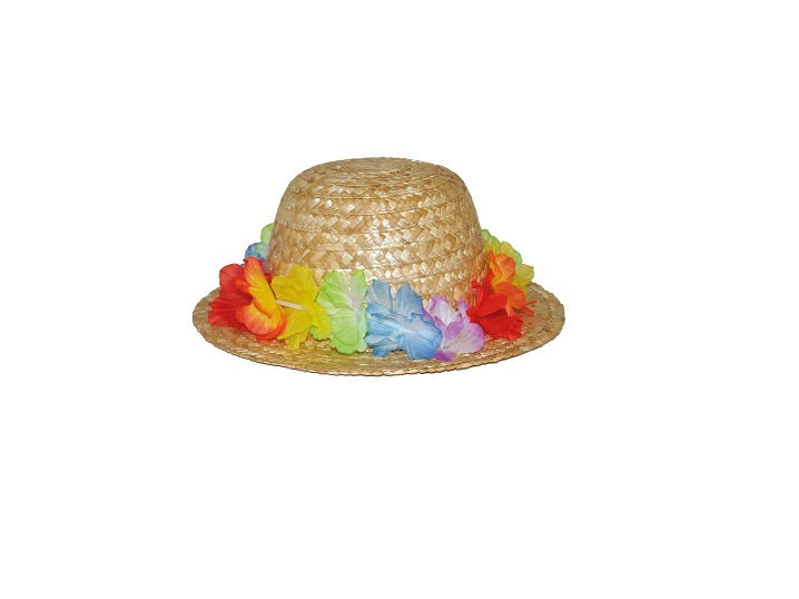 chapeau de paille à fleurs nature pour femme