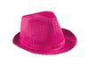 chapeau tribly à sequins néon fluo rose 12cm