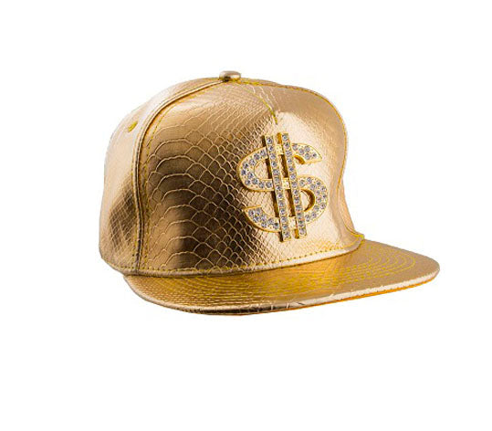 casquette de rappeur dollars or