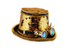 chapeau haut de forme steampunk lunettes sequins 15cm