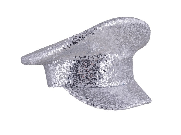 casquette géante avec sequins argent adulte