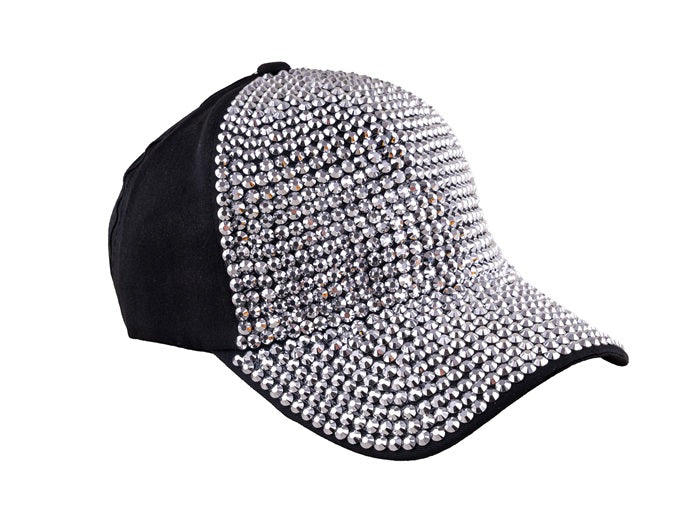 casquette baseball avec strass argent adulte