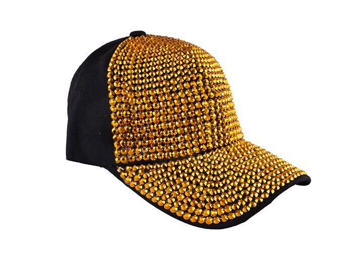 casquette baseball avec strass or adulte