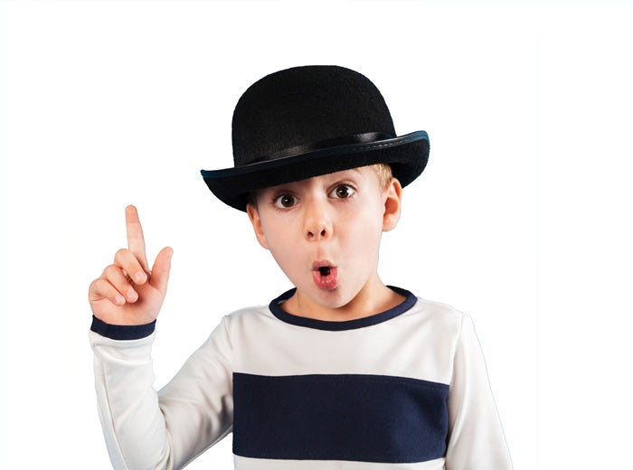 chapeau melon feutrine noir enfant