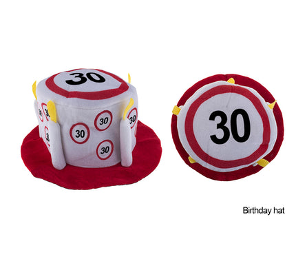 chapeau happy birthday en mousse limitation 30 ans