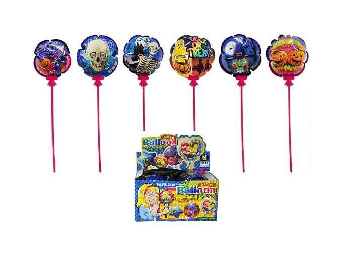 lot de 48 ballons aluminium halloween avec baguettes 14cm