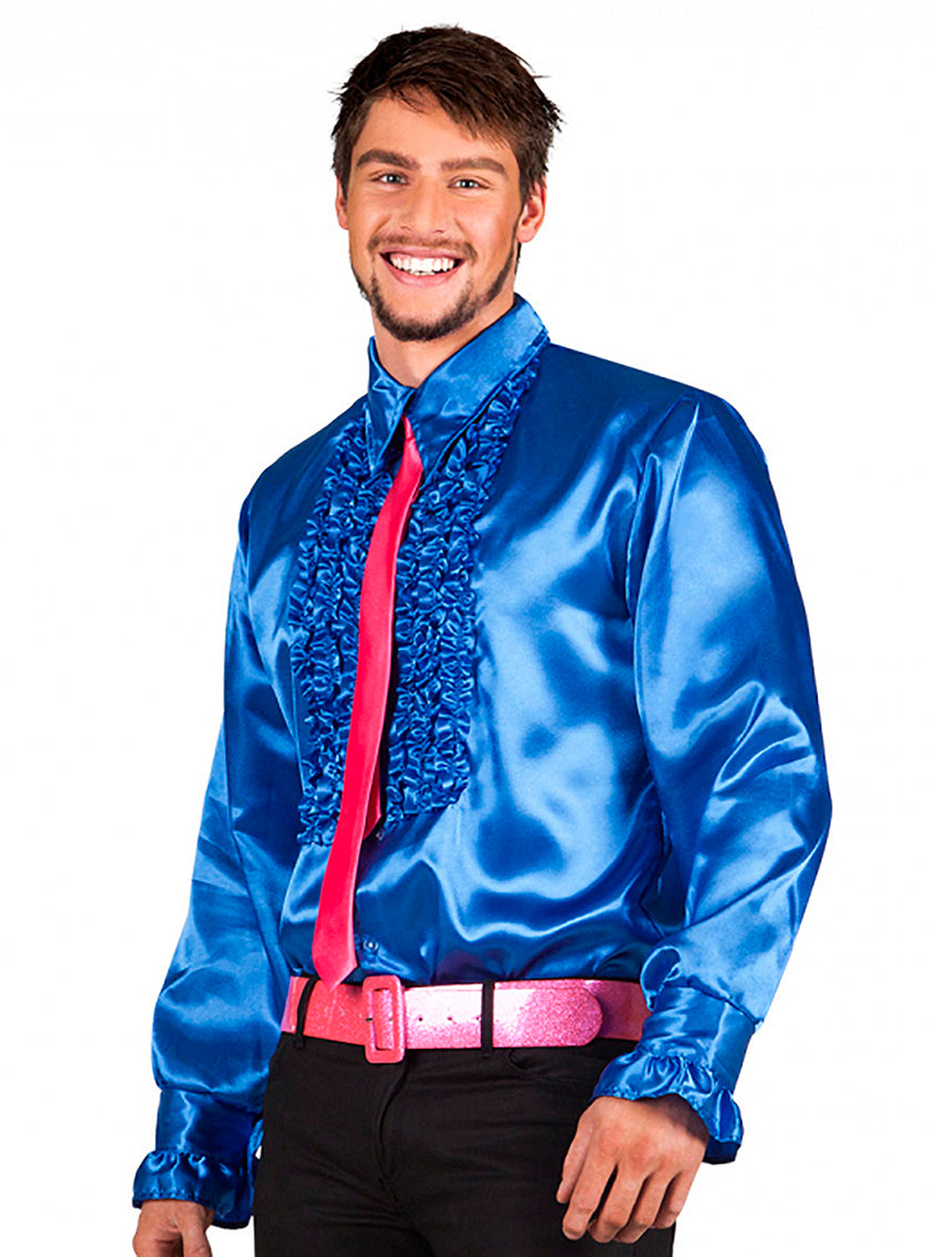 Chemise bleue des années 70 homme