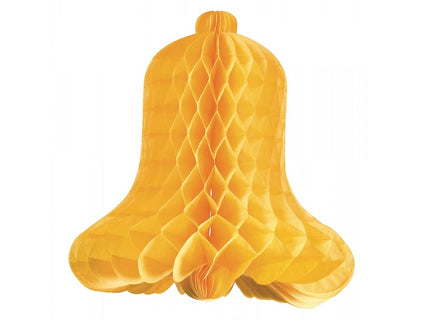 décoration cloche de pâques festonnée jaune 41cm