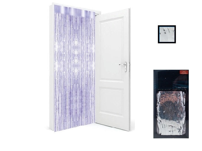 rideau de porte métallisé argent 2x1m