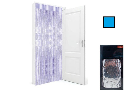 rideau de porte metallisé bleu 2x1m
