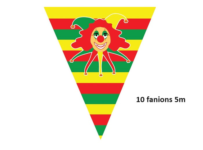 guirlande 10 fanions clown 5m