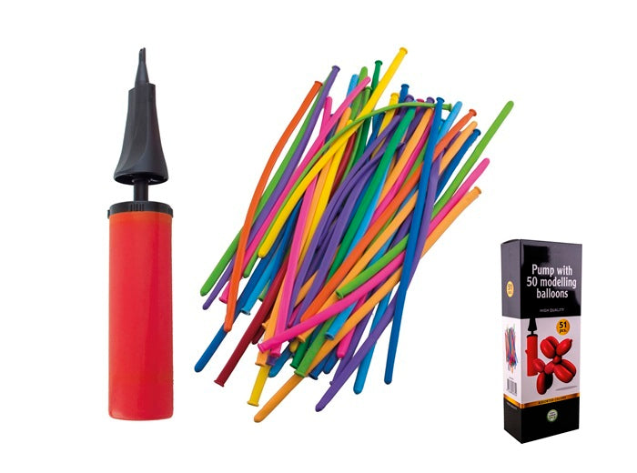 set de 50 ballons 28cm à modeler avec pompe