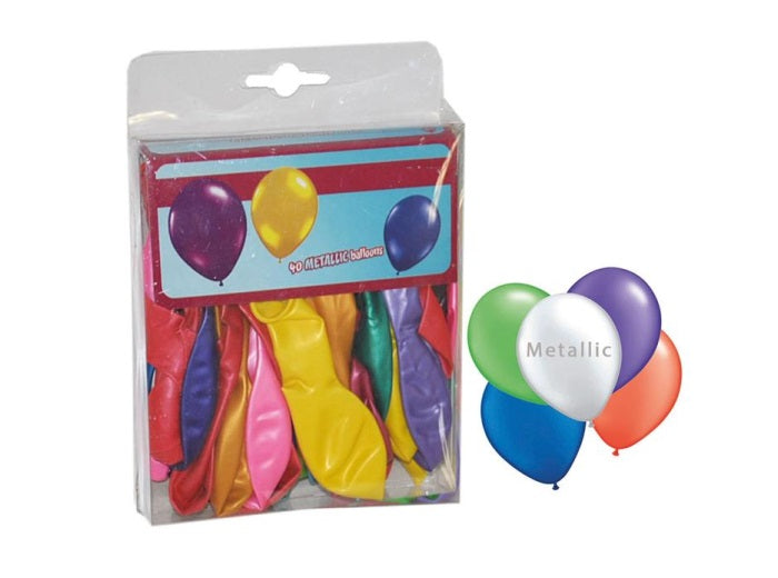 lot de 40 ballons latex métallisés mix 30cm