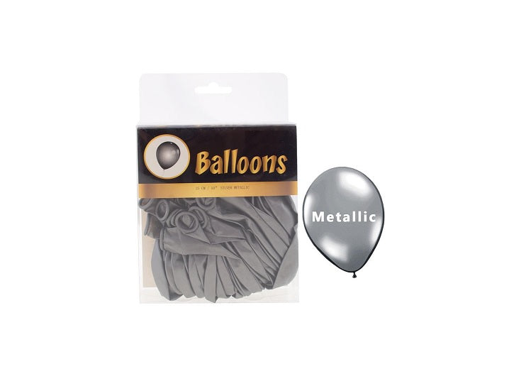 lot de 40 ballons latex métallisés argent 25cm