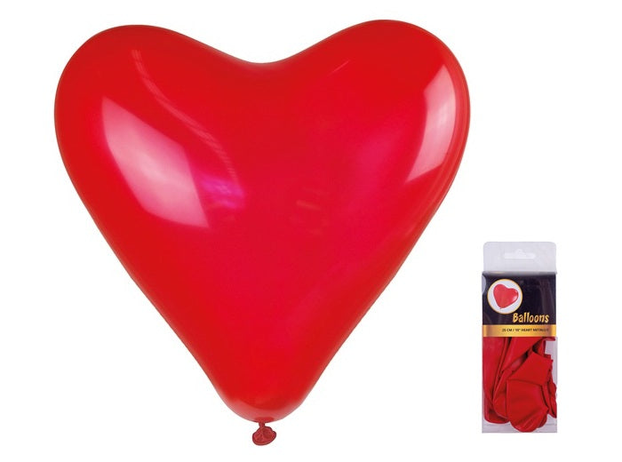 lot de 12 ballons coeurs rouges 25cm