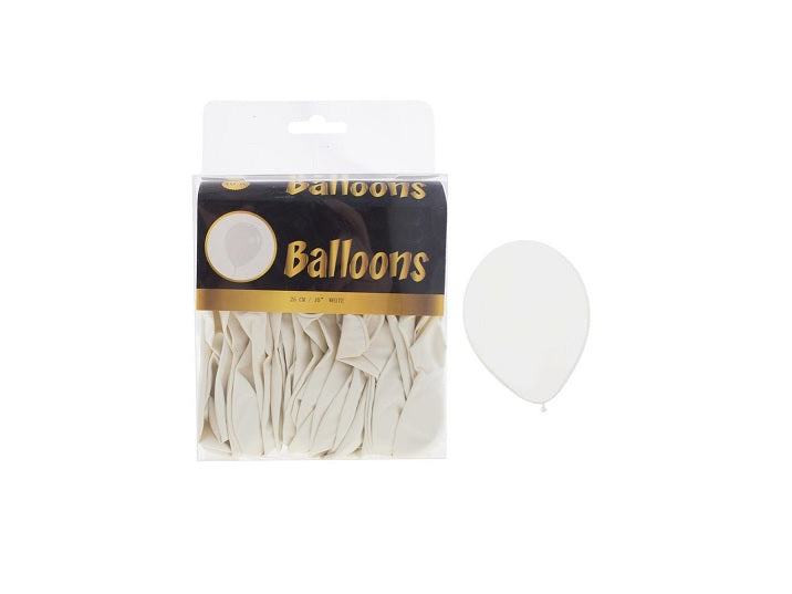 lot de 40 ballons latex opaques blanc 25cm
