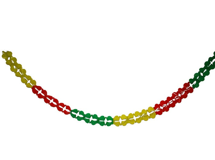 guirlande plastique rouge jaune vert 4m80
