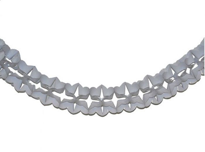 guirlande fleurs blanc en plastique 5m