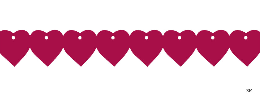 guirlande coeurs 3m rouge