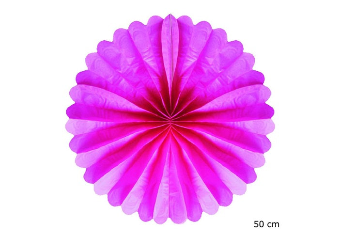 décoration ronde festonnée pink fuchsia 50cm