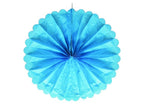 décoration ronde festonnée bleu turquoise 50cm